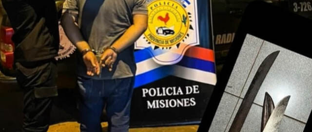 OBERÁ: Detienen a un hombre que amenazó a su vecino con un machete y dañó su comercio