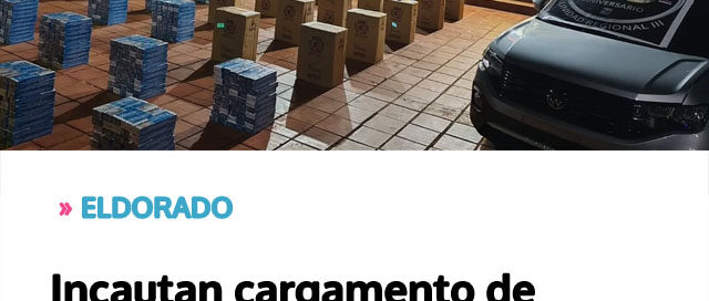 Incautan cargamento de cigarrillos de contrabando valuado en 17 millones de pesos durante operativo policial