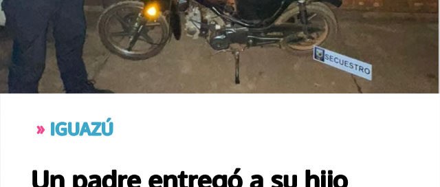 Un padre entregó a su hijo tras un asalto armado a un repartidor y permitió recuperar la motocicleta robada