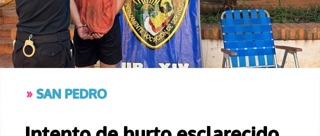 SAN PEDRO: Intento de hurto esclarecido gracias a rápida intervención policial